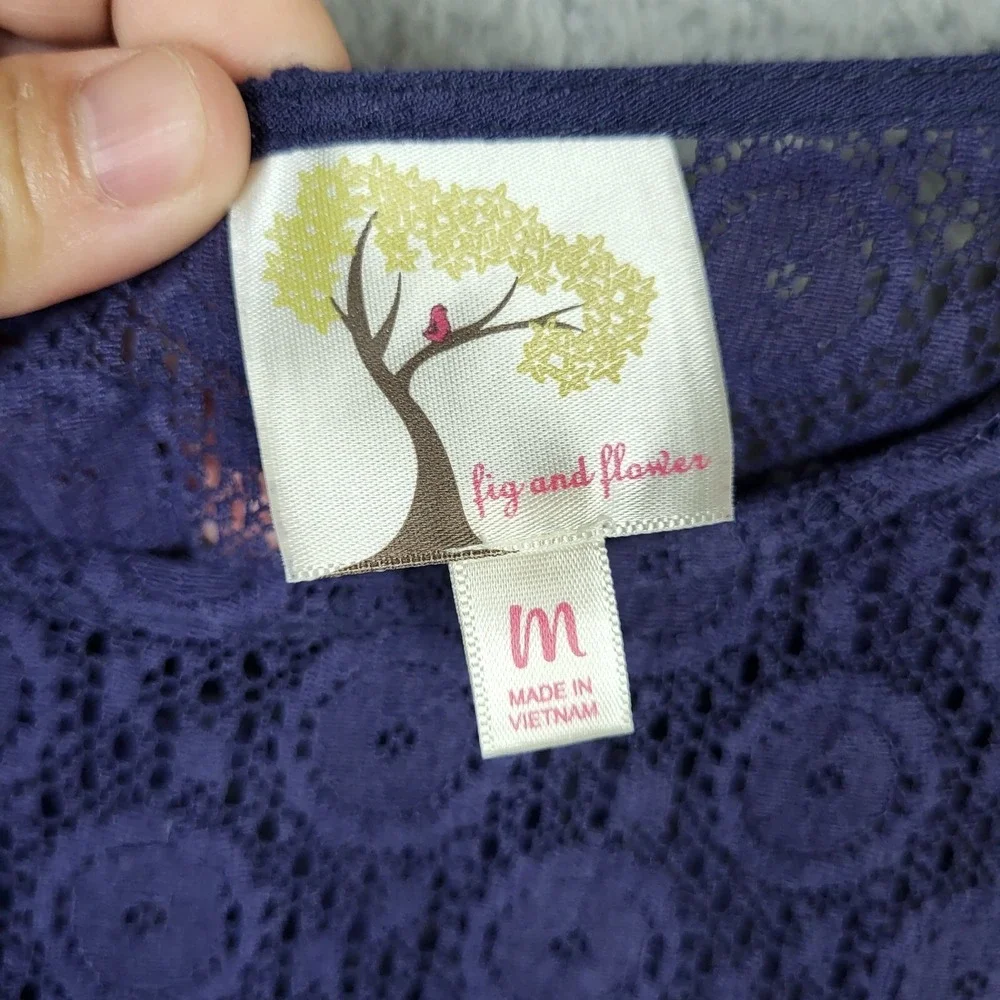 Fig and Flower Anthropologie Shift Style Embroidered Women's dress Size M
